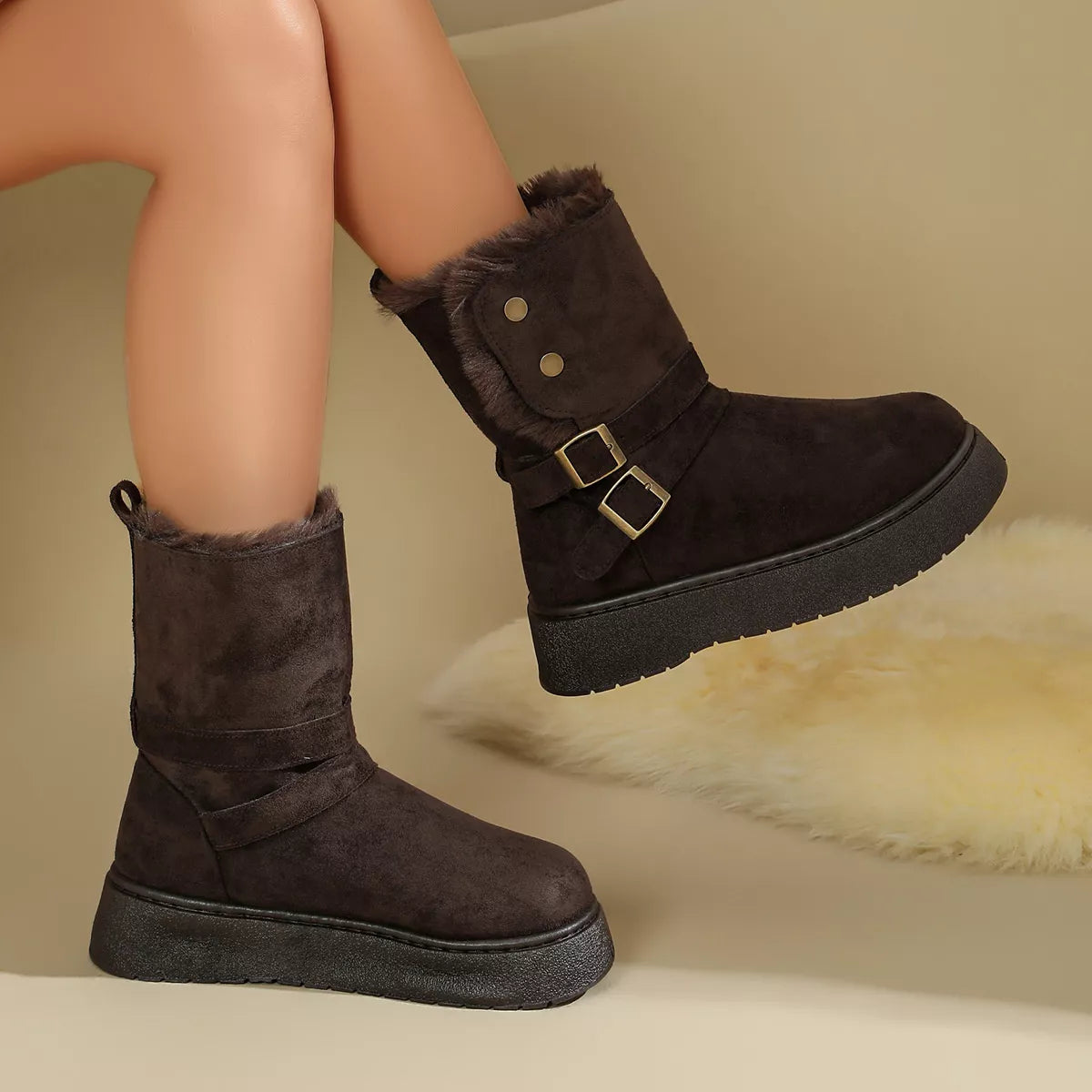 Round Toe Flats Boots