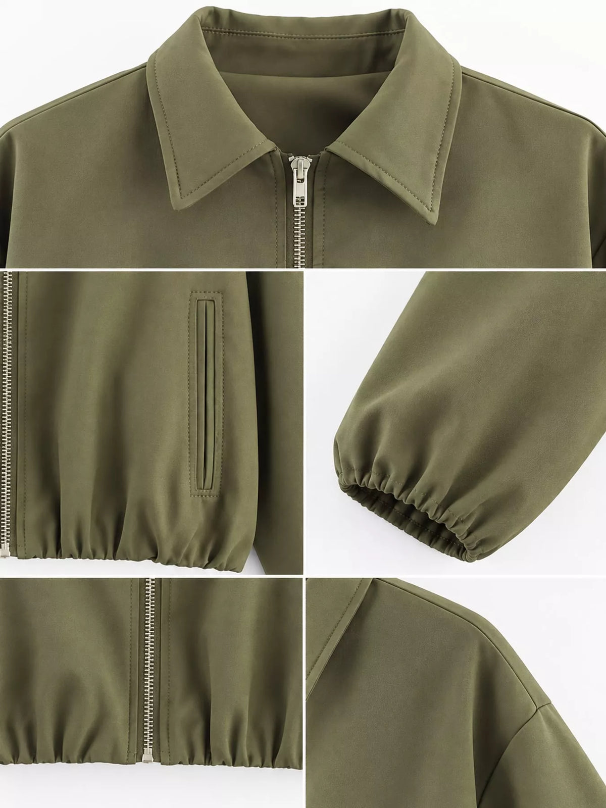 Cropped Zip-Up Jacket