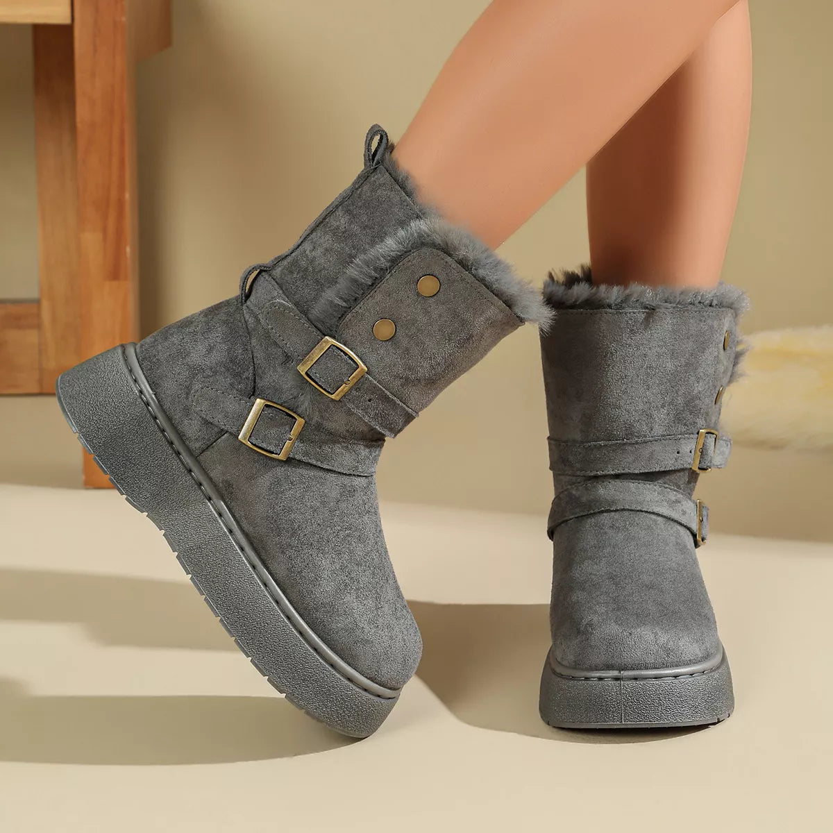 Round Toe Flats Boots